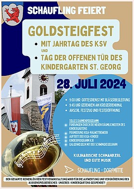 Banner Goldsteigfest mit KSV-Jahrtag und Tag der offenen Tür des Kindergartens