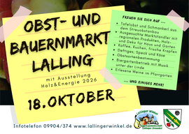 Banner Obst- und Bauernmarkt Lalling am Kirchweihsonntag
