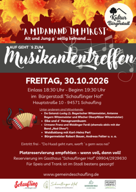 Banner Musikantentreffen - A Midanand im Hirgst - Volksmusikkonzert